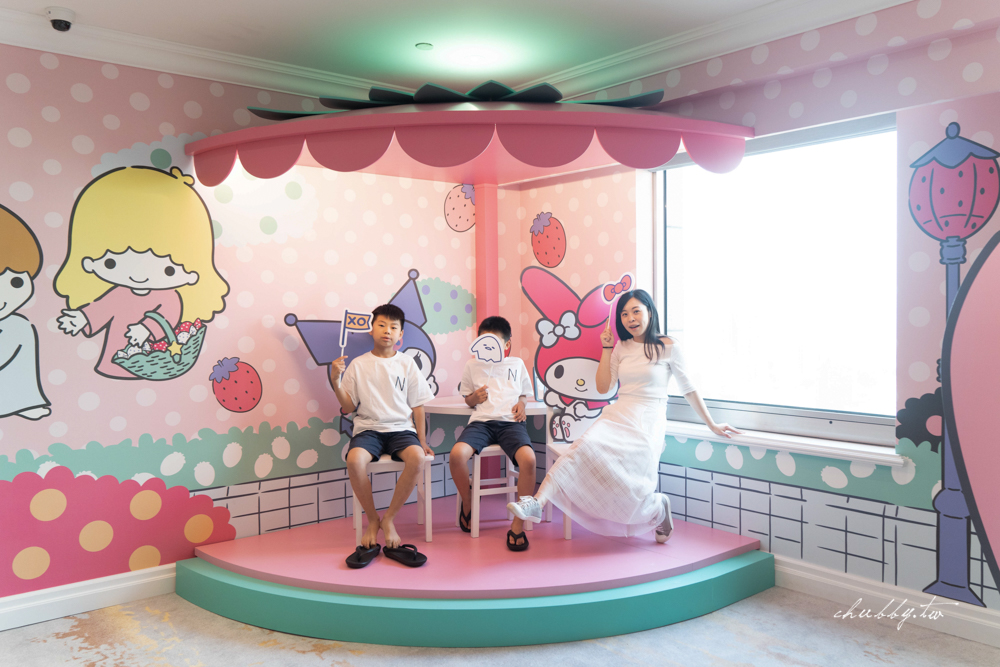 少女心爆棚的高雄住宿！高雄漢來大飯店【三麗鷗主題房】開箱，Hello Kitty、美樂蒂、雙星仙子、蛋黃哥，還有小孩最愛的帳篷一起睡